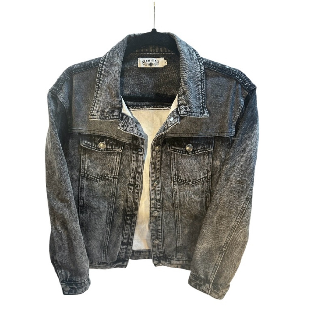 Crazy Train Black Jean Jacket - Picture 2 of 9
